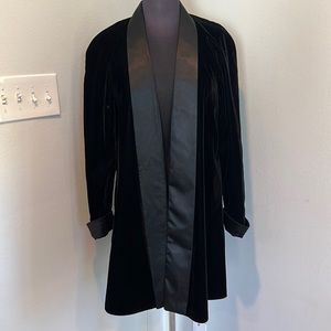 Vintage Patra black velvet/satin open jacket